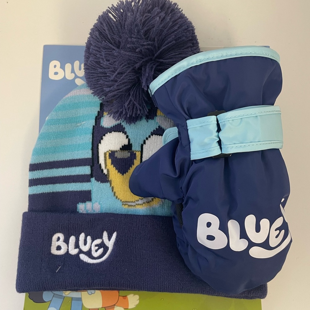 Bluey Toddler 2pcs Cold Weather Set Hat, Ski Mitten